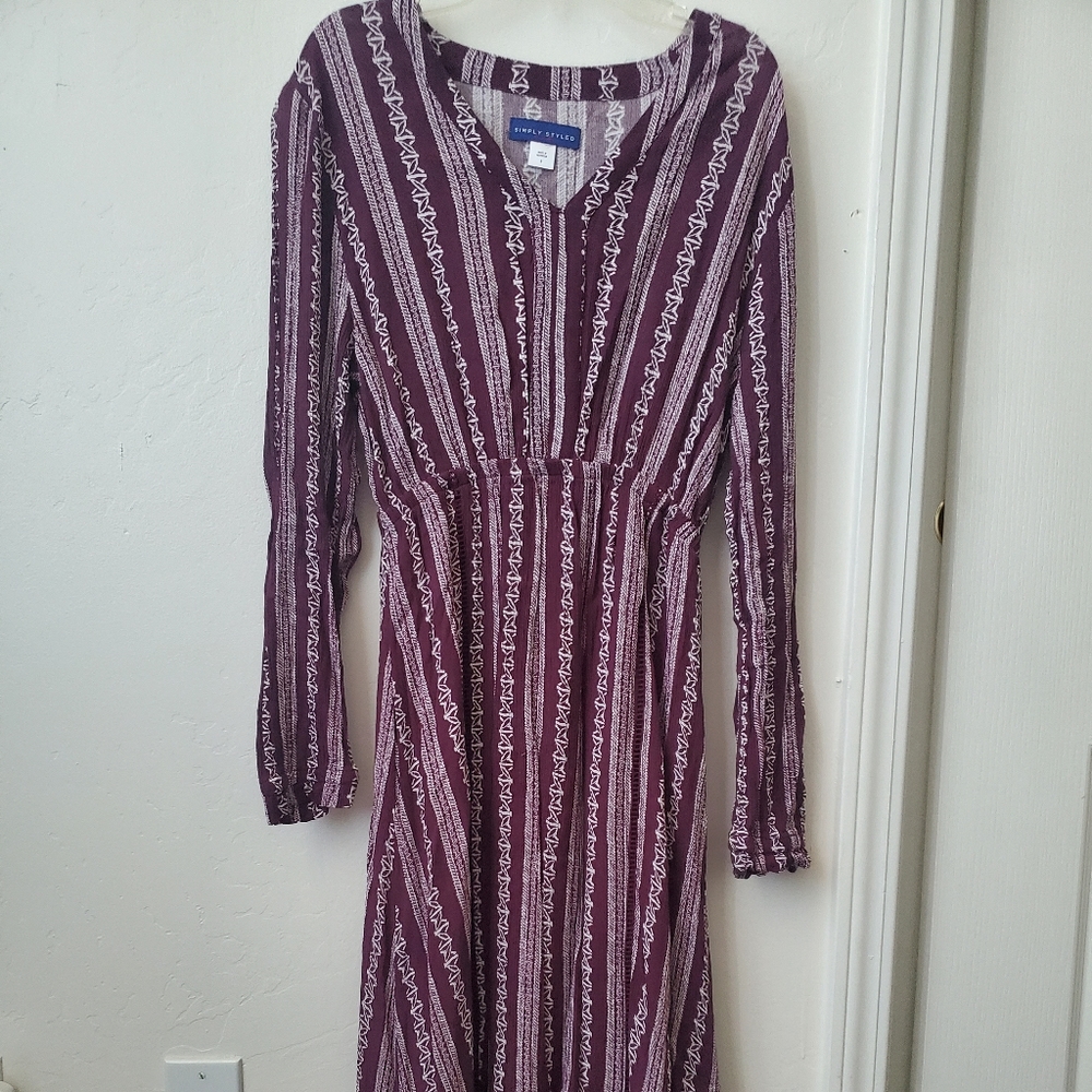 This is a Simply Styled, small, and burgundy color dress. - Picture 1 of 1